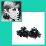 ❥❥❥+異素材mix+❥❥❥ ブラック  個性的 ピアス 