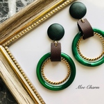 green✳︎brown✳︎green／イヤリング