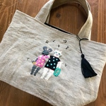 バカンスな刺繍トートバッグ♪〔再販なし作品〕