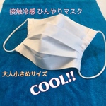 再再販　最終【送料無料】接触冷感　プリーツマスク　白　大人小さめサイズ
