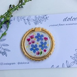 押し花のスマホリング＊お花畑
