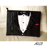 I ♥︎ tuxedo clutch bag (black)☆送料無料☆