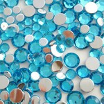 高品質 ラインストーン 水色 サイズミックス6-10mm