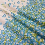 綿麻シーチング生地｜106cm×50cm｜mOmen-t｜ソフリー加工｜ネモフィラ｜ブルー｜青系｜花柄｜片耳ボーダープリント