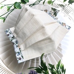 【送料無料!!】上品なプリーツマスク　立体マスク　布マスク大人マスク　リバティマスク　綿レースマスク　お洒落　小顔　効果　オーガニックダブルガーゼ　