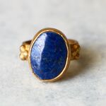 SALE＊古代スタイル＊天然ラピスラズリ　指輪＊9号　BZ