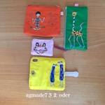 刺繍 化粧ポーチ、パスケース、携帯カバー、横長大きめポーチ oder