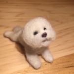 フェルト犬 ビションフリーゼ　びよーんさん　<MW269>