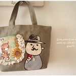＊猫ちゃんとひげおじさんのお弁当バッグ