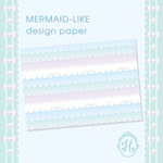 【MERMAID-LIKE paper-mermaid color-】A4サイズ デザインペーパー