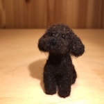 フェルト犬　プードル　ノワールさん　<MW276>
