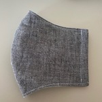 ひんやりマスク　接触冷感　ＵＶカット抗菌消臭　大きめロングサイズ　グレーダンガリー