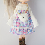 ハンドメイド ブライスドール　お洋服　ワンピース&ポシェットアウトフィット  