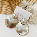 大ぶりシェルピアス＊パールピアス