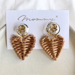 rattan heart 大ぶりピアス・イヤリング