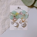 ꫛꫀꪝ♥2way♡つぶつぶとビオラ風お花ピアス/イヤリングNo.128