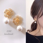 【EIMI】ゴールドフラワー×コットンパール＊ ピアス