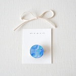 maru #1 革ブローチ (color :アクア)