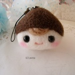 栗マロンちゃんストラップ　羊毛フェルトハンドメイド　
