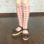 チェックハイソックス(MDDサイズ)