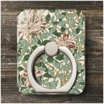 スマホリング【 ウィリアムモリス 19】iPhone11 iPad Android 手鏡 絵画 iPhoneSE 第二世代 Oppo 名画