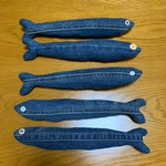 ◉リメイク　けりぐるみ◉　猫のおもちゃ　デニム魚