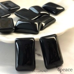 【4個入】スクエアレトロカボション 15×25mm  ブラック