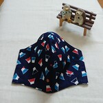 【接触冷感生地使用】大きめ立体型大人マスク♡富士山柄