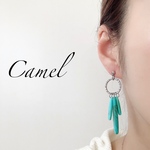 ターコイズアクリルタッセルピアス／イヤリング