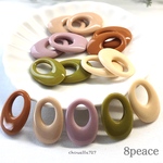 【10個入】上向きカラー♪オーバルパーツ 4色セット 33×23mm