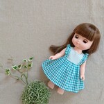 メルちゃん   ソランちゃん   肩フリルワンピース    ギンガムチェック