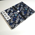【見開き御朱印帳】180×250   桜青　西陣の金襴　