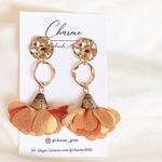 【一点物】Orange Flower tassel タッセルピアス