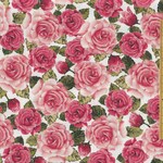 ＵＳＡコットン　ＱＴFabric　　ピンクの一面バラ