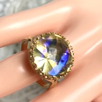 １９５０年代 西ドイツ オパールグラス  with パープルグロウ ring(フリーサイズ）