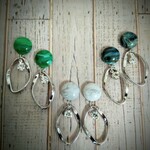期間限定SALE　シールピアス　　シルバーのひし形チャームピアス