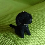 黒ラブ ストラップ 羊毛フェルト