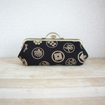 戦国家紋柄のがま口メガネケース・ペンケース