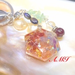 ヘキサグラム(六芒星)☆オルゴナイト　キーホルダー