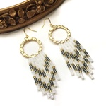 NEW♡ fringe earrings （clear black）