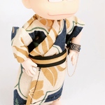 【着物】金色花柄浴衣着物👘兼用3点セット⭐︎ねんどろいど どーるオビツ11兼用 