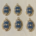 ●29㎜● GOLD GRAY OVAL DESIGN CHARM
