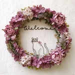 のんびり猫のWelcomeハイドランジアリース
