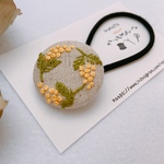 ミモザの刺繍 ① ヘアゴム