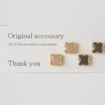 お花の無地ピアス/イヤリング２色セット・ノイゼット＊ココナッツ