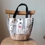 GK9...様専用ページです。お絵かき猫パッチワークかごバッグ*チェック*水玉