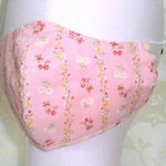 夏用ずれ落ちてこない薄型超立体手作りマスク　女性用　花柄