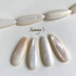 天然シェルビーズ しずくドロップ 30mm ナチュラルホワイト 4個set