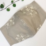 【送料無料】あじさい刺繍ベージュ☆夏マスク☆冷感ガーゼ使用