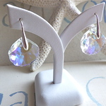 Crystal Seashell Earrings--sv925